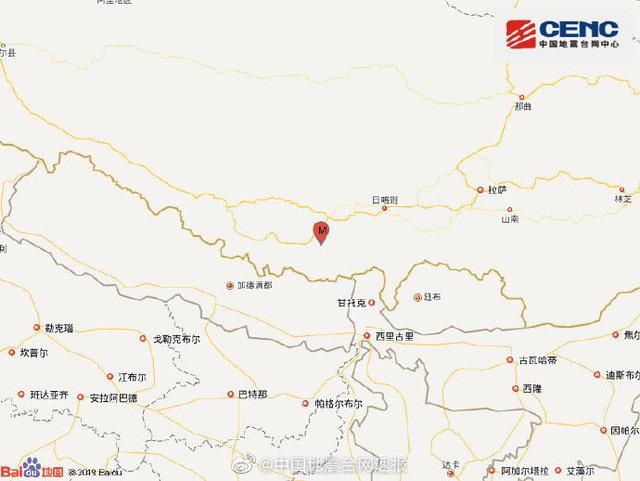 西藏日喀则拉孜县发生地震，暂无人员伤亡报告