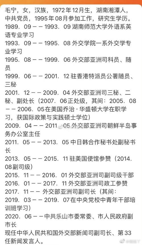 毛宁正式接任外交部新闻司司长 解析其未来职责与挑战